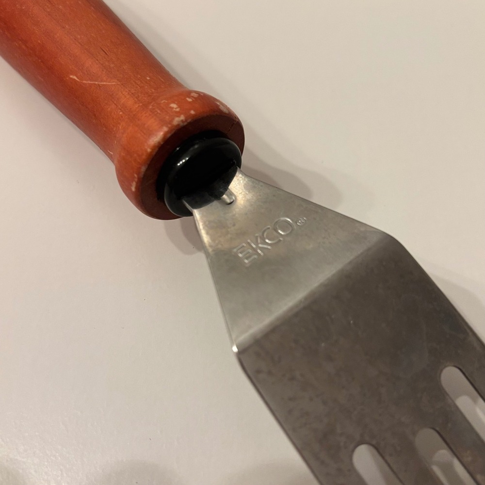 Ekco Spatula Slotted Metal Turner Wood Handle Grilling‎ Kitchen Utensil - Picture 4 of 5